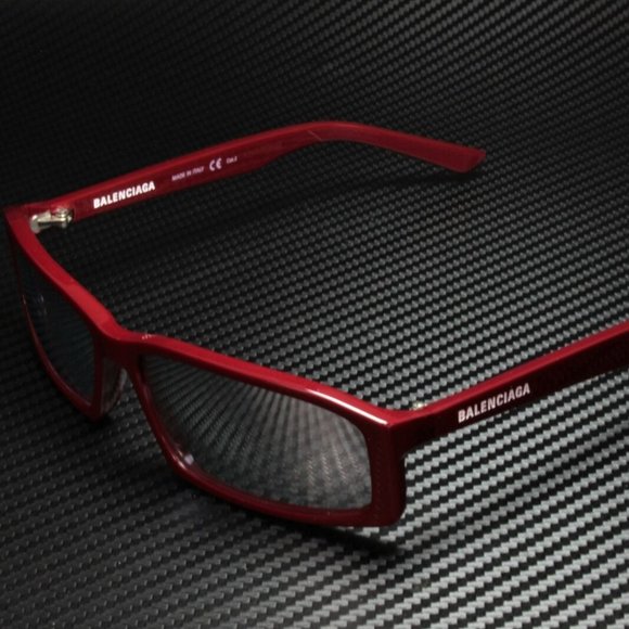Balenciaga Unisex Shiny Red and Silver Sunglasses!